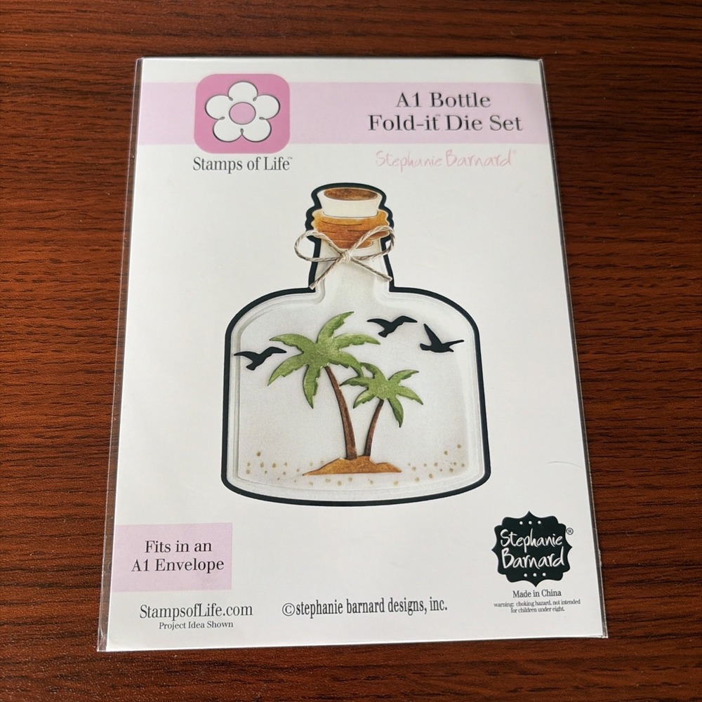 Stamps Of Life A1 Message In A Bottle Fold-it Die Stephanie Barnard Designs